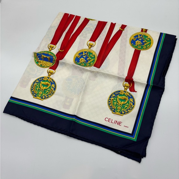 Celine Vintage Paris Jacquard Silk Scarf - Picture 2 of 5